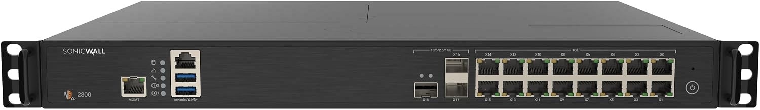 SonicWall NSA 2800 8Gbps Firewall w/ Secure Upgrade (3-Year APS & 1-Year CSE) 