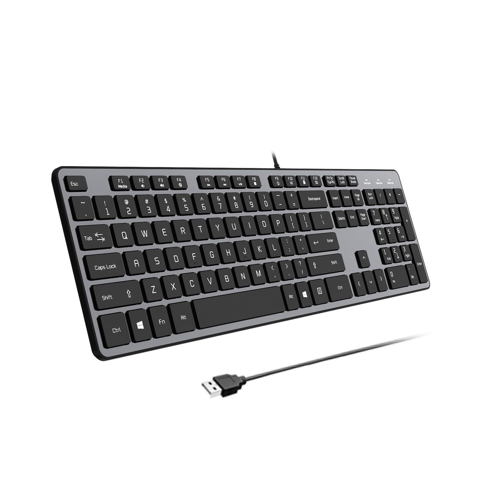 Wired USB Keyboard Comfortable Quiet Chocolate Keys Durable Ultra-Slim Wired ...