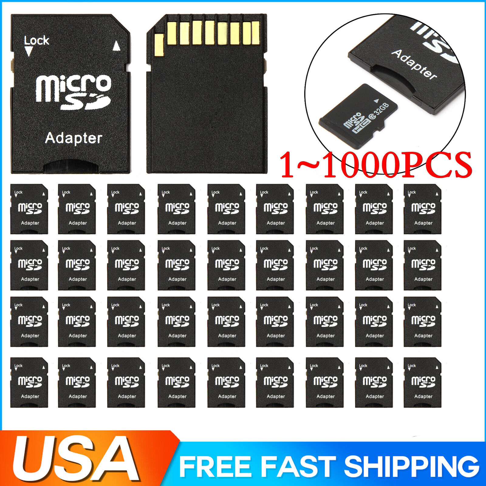 Micro SD Adapter TransFlash TF To SD SDHC Memory Card Adapter Converter LOT