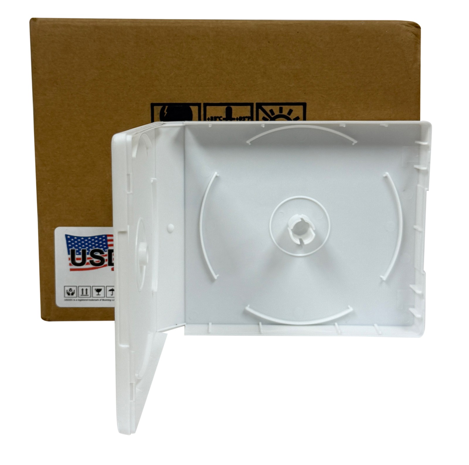 USDISC PP Poly Cases 26mm Stackable, 16 Disc (White) Lot