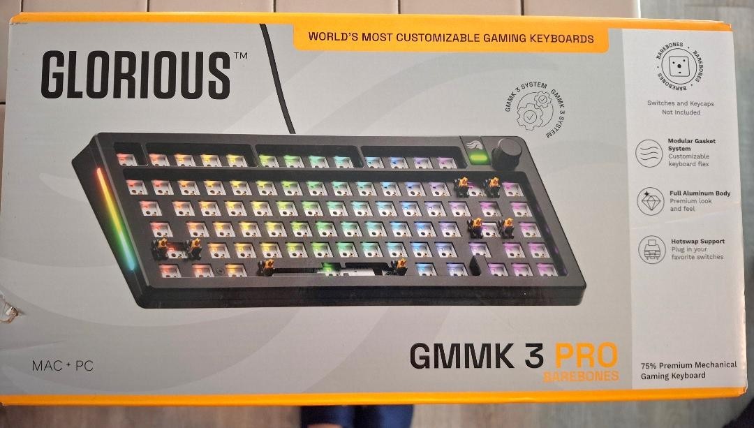 Glorious GMMK 3 Pro Barebones Mechanical Gaming Keyboard – Customizable