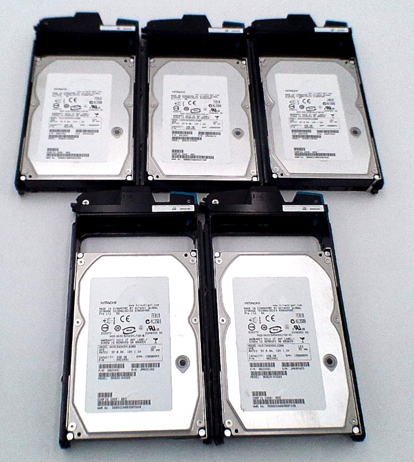 LOT OF 5 HDD Hitachi 450GB 15K 3.5" SAS Server Storage Hard Drive (3276138-C)