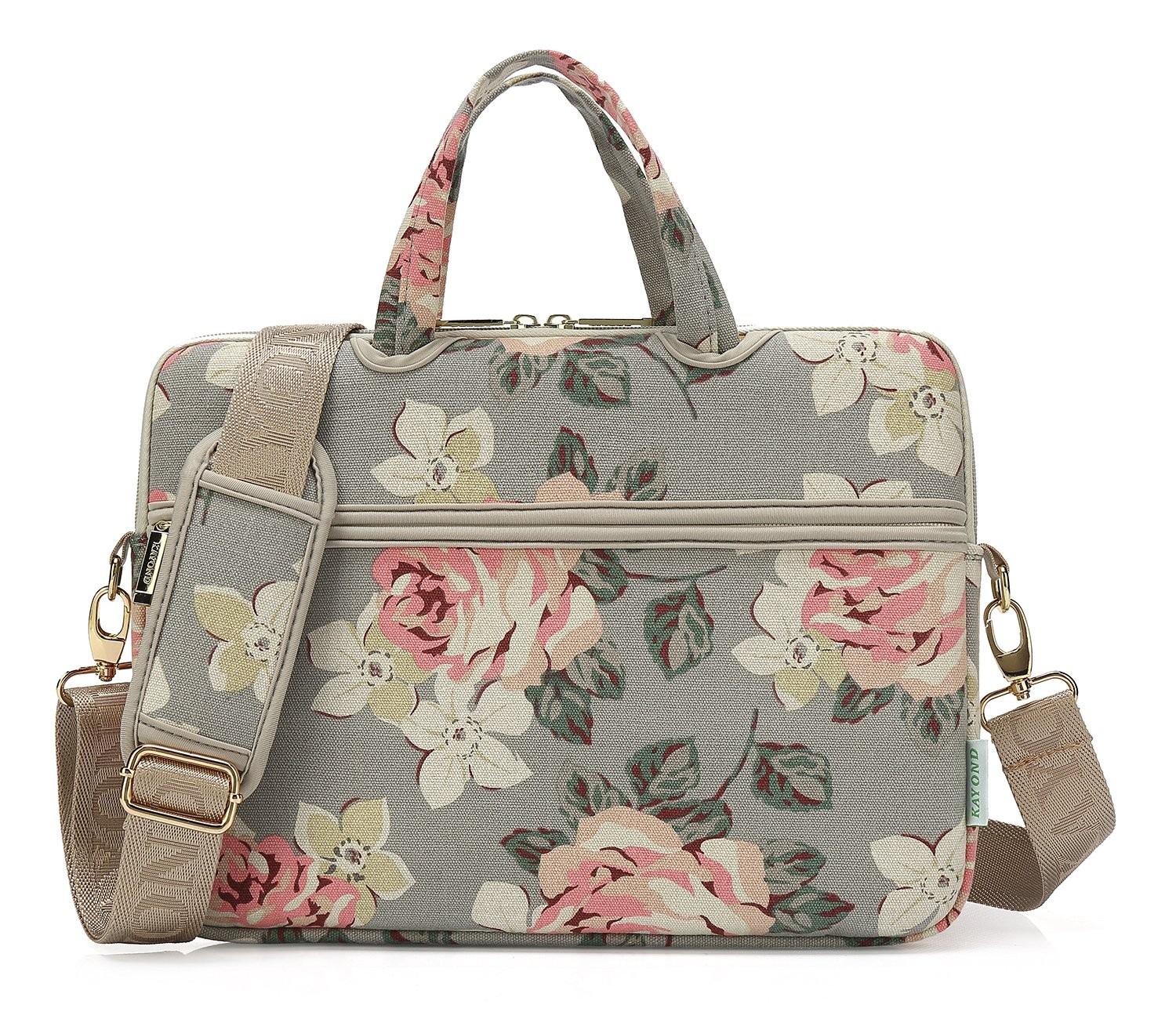 White Rose Laptop Shoulder Messenger Bag Case 15 15.6 Inch Briefcase