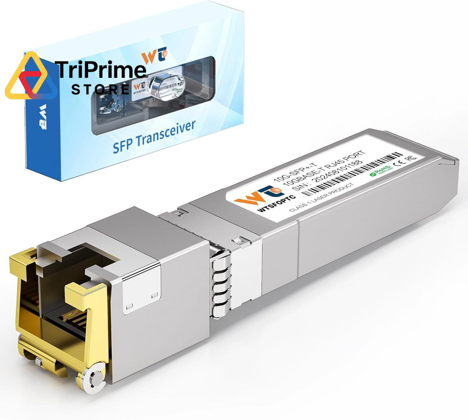 80-Meter 10GBase-T SFP+ to RJ45 Transceiver, CAT.6a Copper 10G-T: 80m 