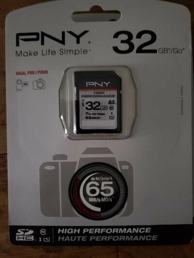 PNY High Performance 32GB SDHC  UHS-I up to 65MB/s - NEW