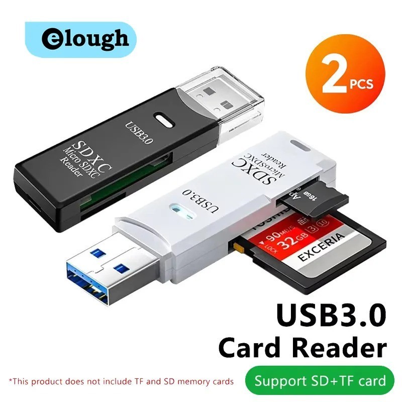 2-in-1 USB3.0/2.0 Card Reader USB3.0 To SD TF Memory Card Reader USB Flash Drive