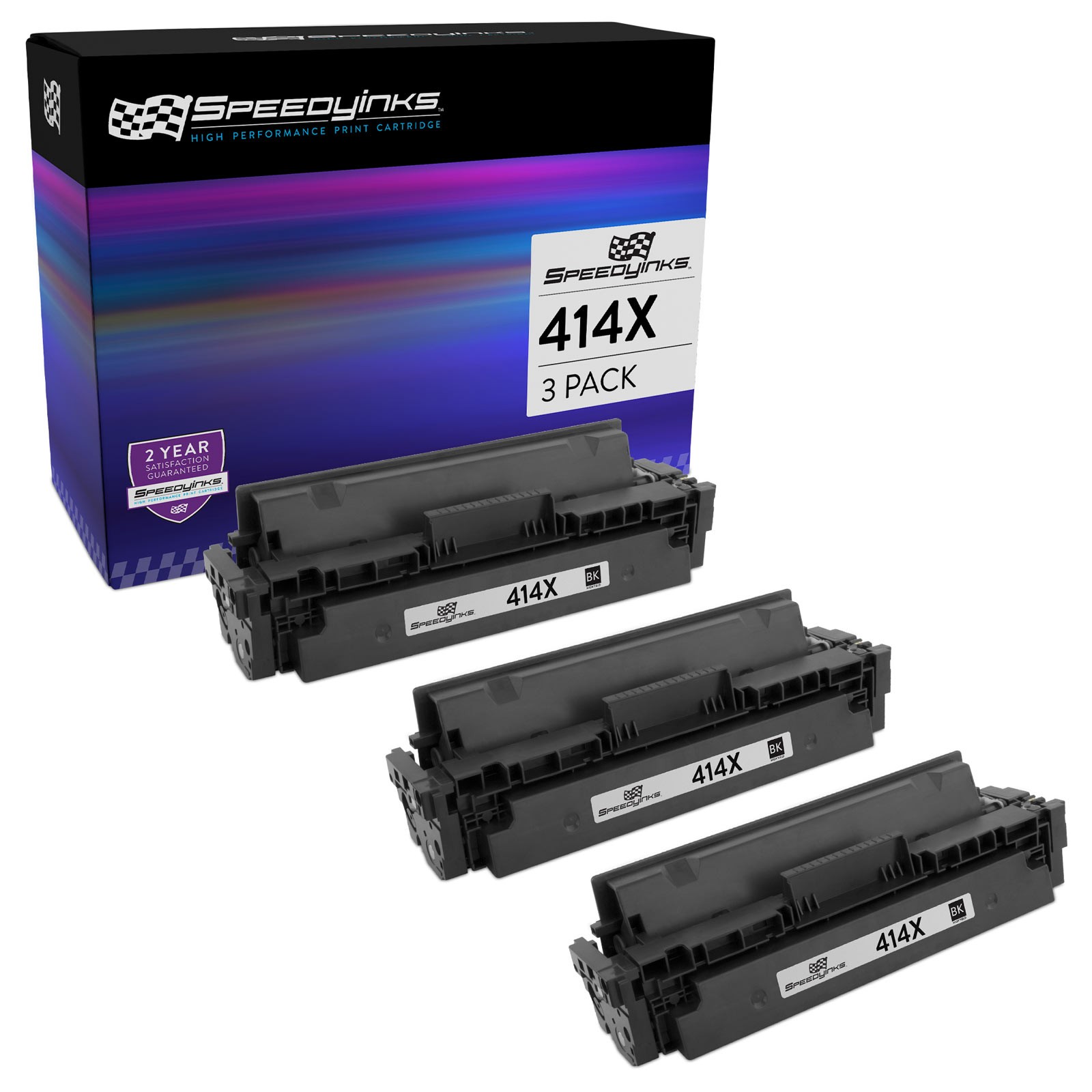 Speedy 3PK Replacement for HP 414X W2020X HY Black Toner for M454dn, MFP M479dw