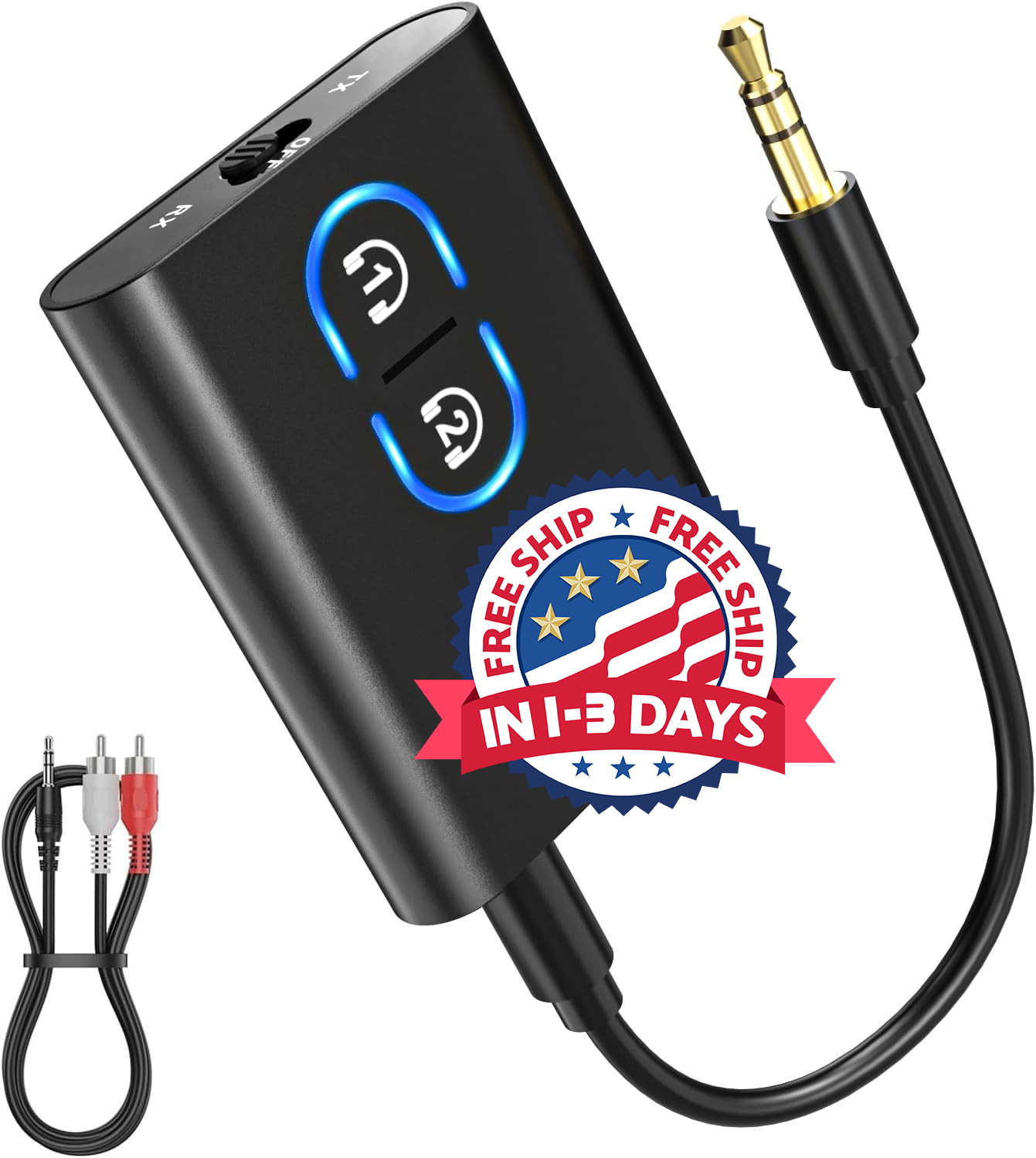 Transmisor y receptor Bluetooth 5.3 para TV y auriculares inalámbricos