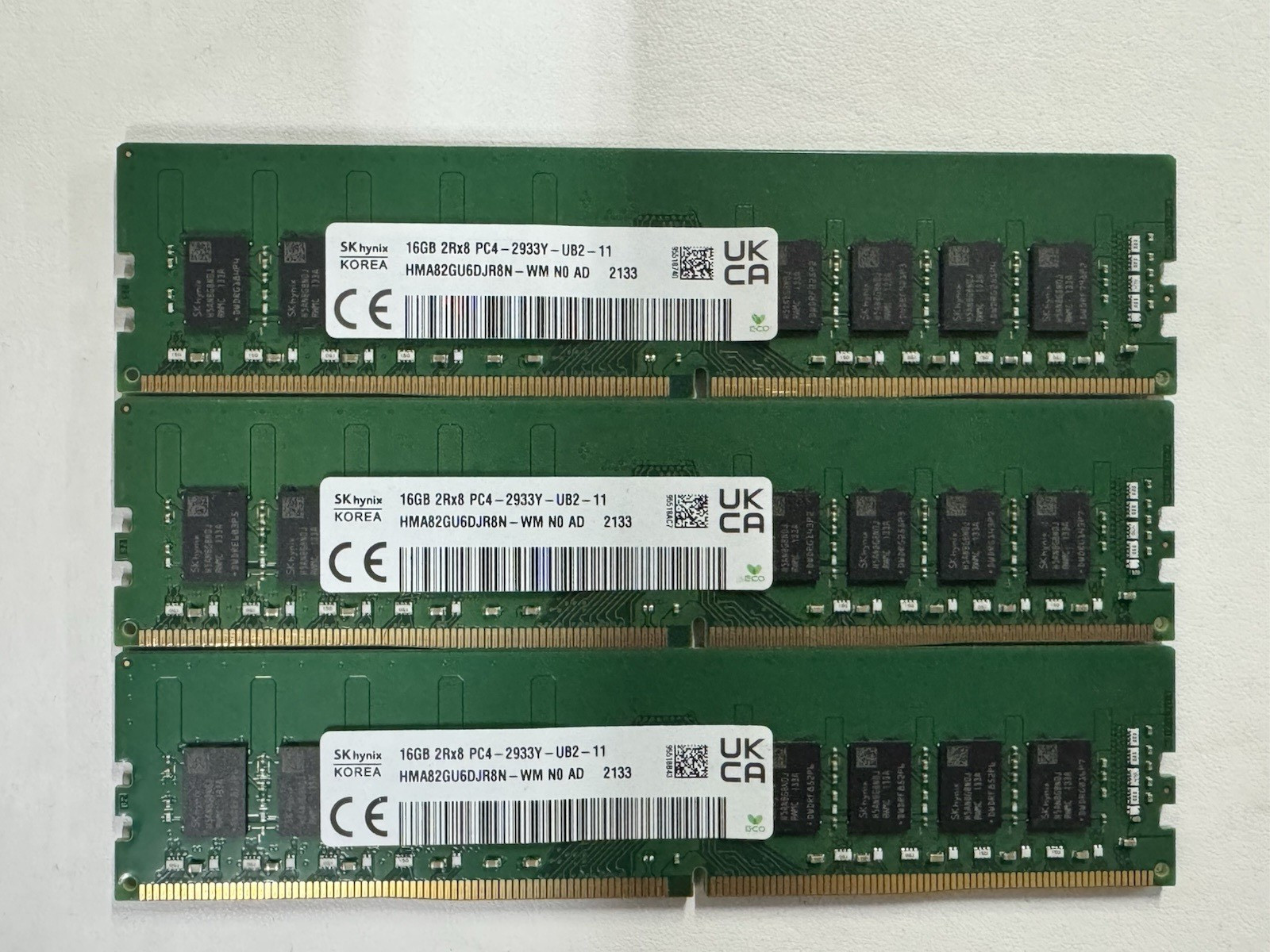 X3 ORIGINAL SK HYNIX 16GB 2Rx8 PC4-2933Y RAM MEMORY HMA82GU6DJR8N-WM