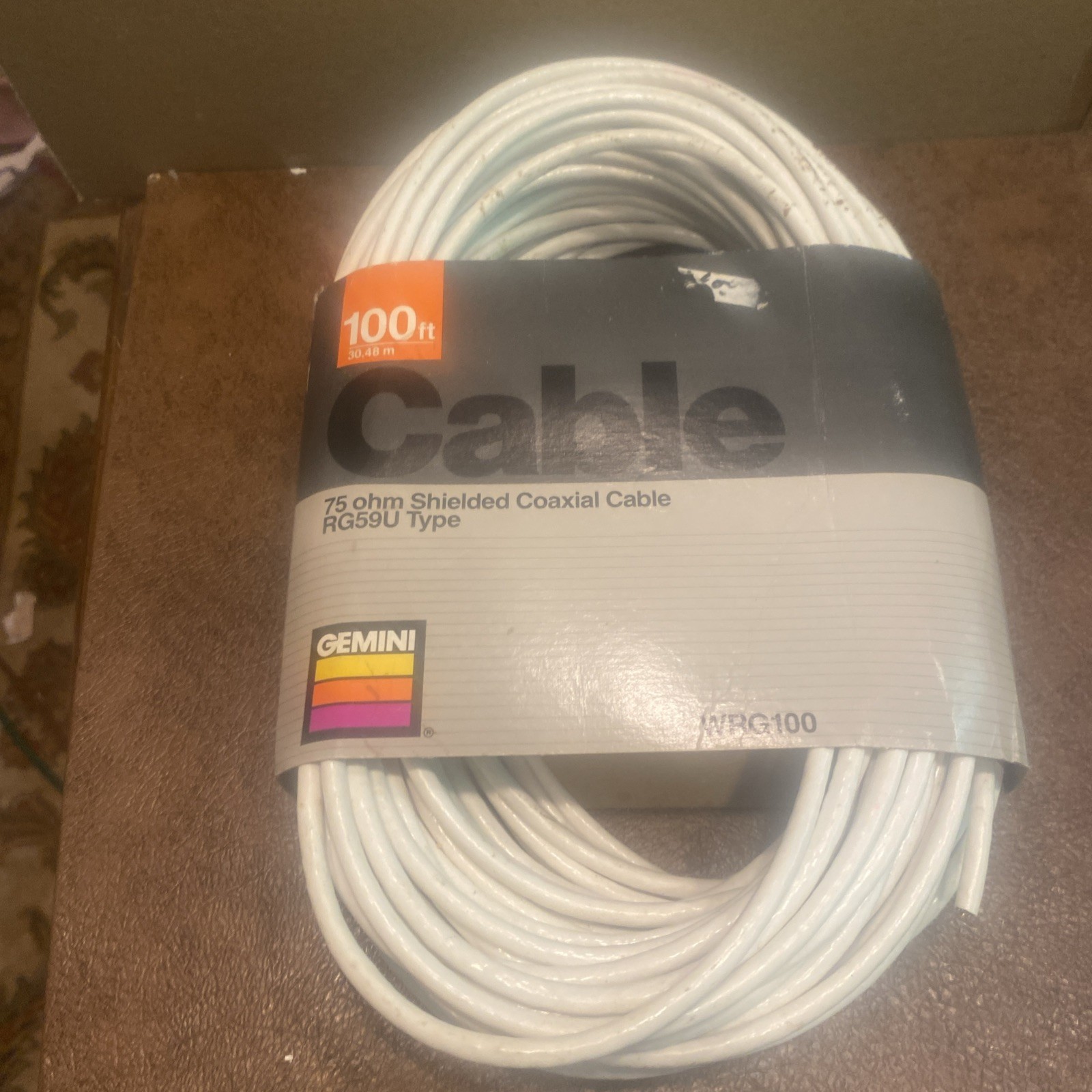 Vintage 1989 Gemini 100 ft. RG59U 75 OHM Shielded Coaxial Cable WRG100 NOS