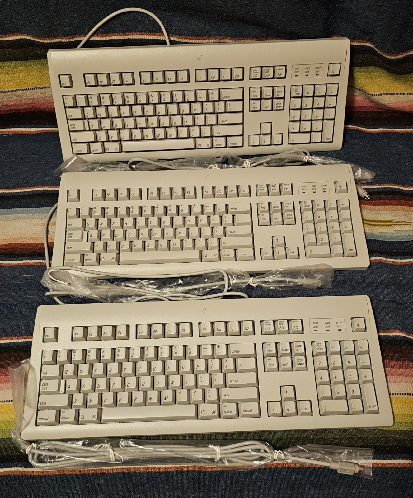 3x Vintage Apple M2980 Mechanical Keyboards NOS