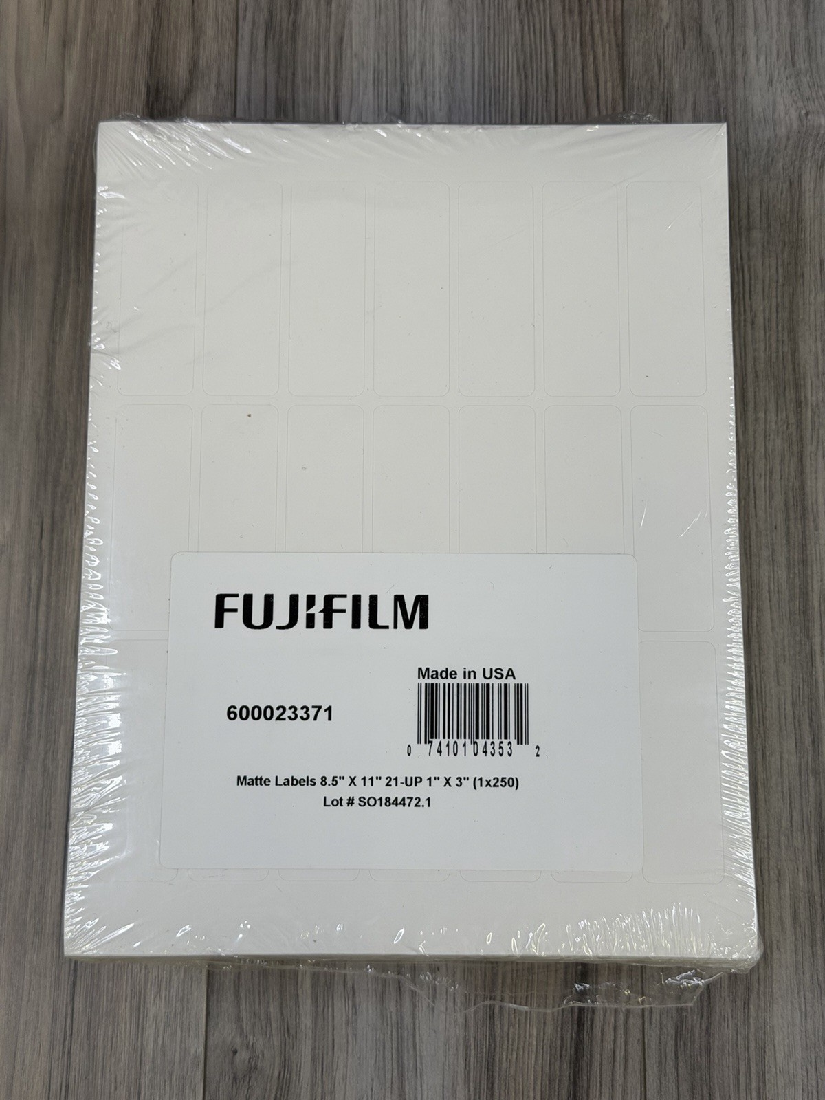 Fujifilm Matte Label Paper 8.5x11 21-Up 1x3 500 Sheets Photo Media Frontier NEW