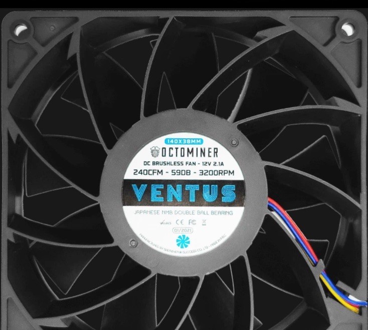Original USED Octominer Ventus High Performance 240CFM Miner Fan for X12/X8Ultra