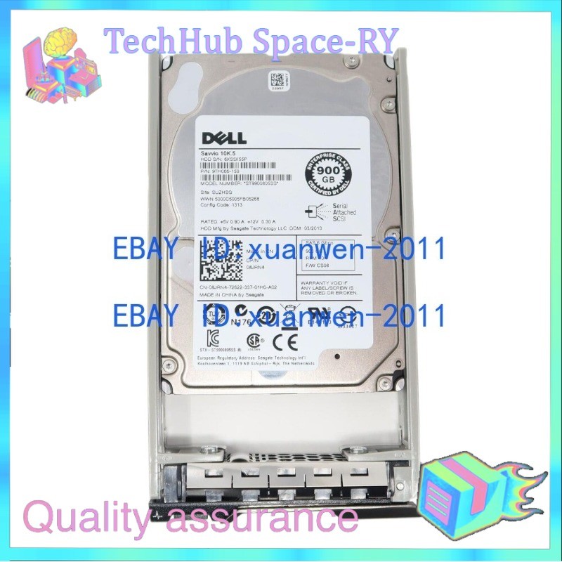 9TH066-150 Dell 8JRN4 900GB 10K RPM 6Gbps 2.5" SAS SERVER HDD Hard Drive W/Caddy