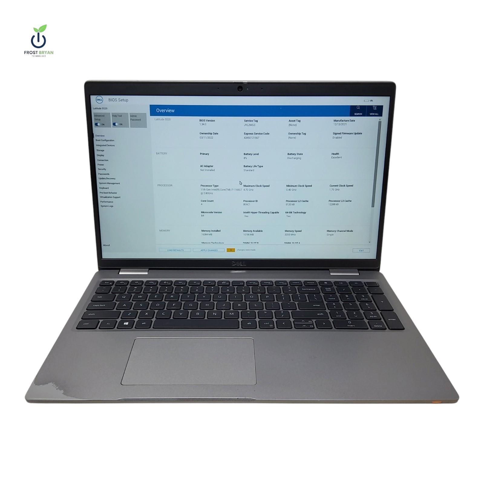 Dell Latitude 5520 15.6" Laptop i7-1165G7 16GB No SSD No OS Grade C [READ]