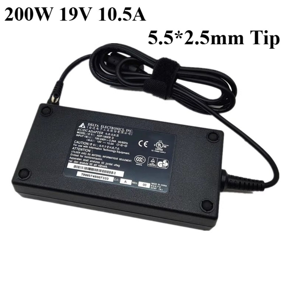 Genuine Delta 200W 19V 10.5A Charger Power Supply 5.5*2.5mm Tip AC Adapter