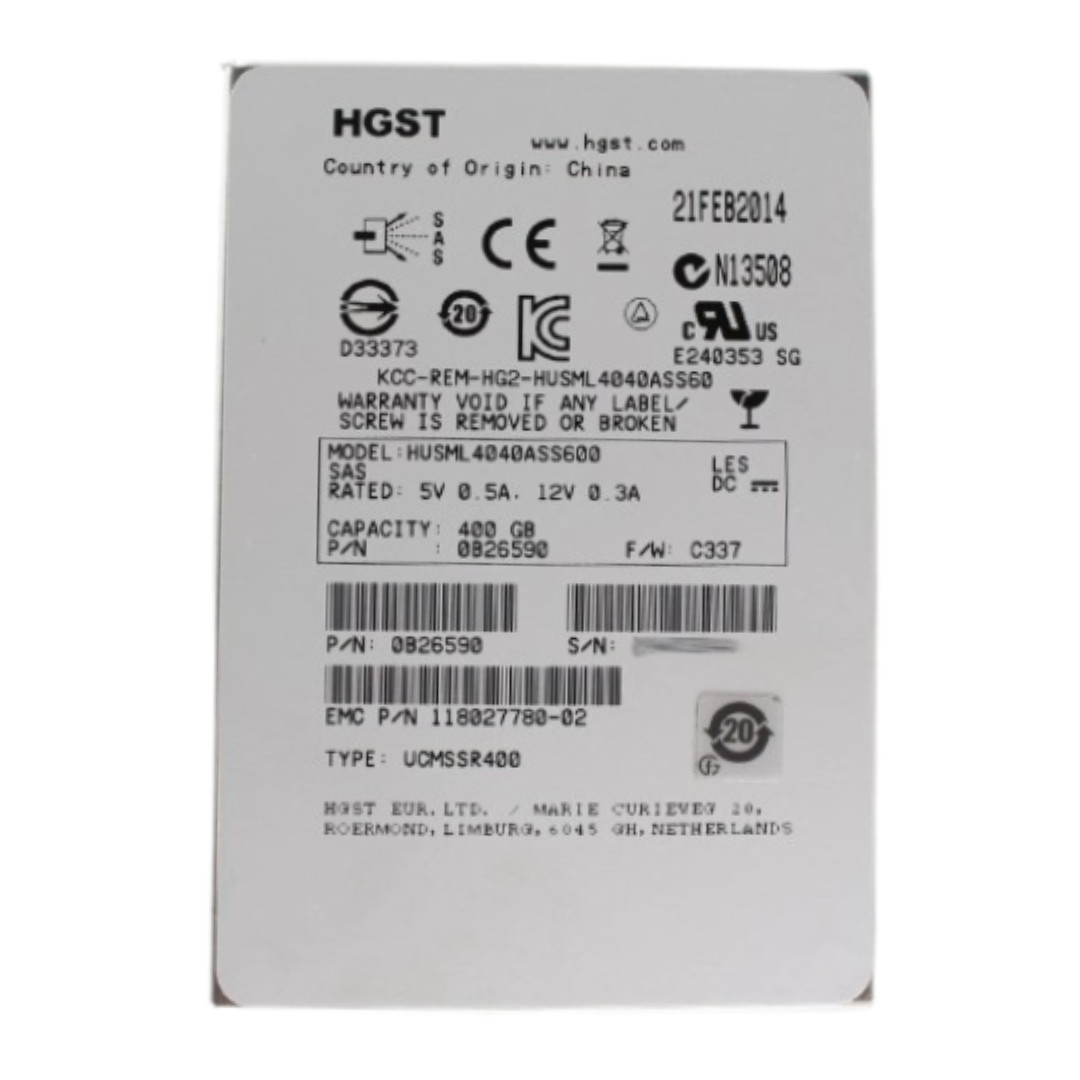 HGST 400GB SAS 12Gb/s SSD HUSML4040ASS600 0B26590 100% HEALTH