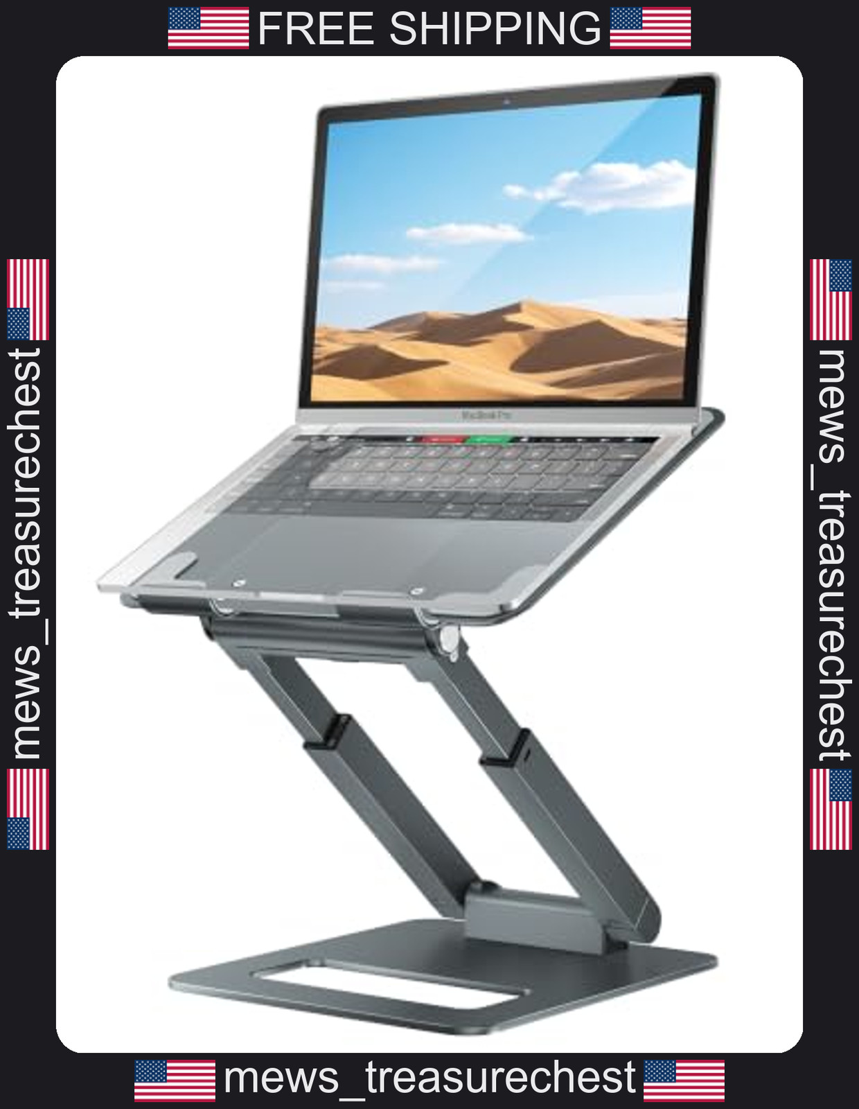 Laptop Stand Adjustable Height Telescopic Ergonomic for 10-16 inch Laptops
