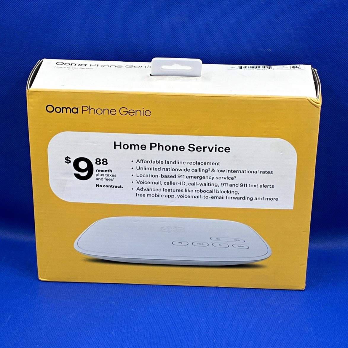Ooma Phone Genie VoIP Adapter White DECT 6.0 Voicemail Caller ID 100-071-100