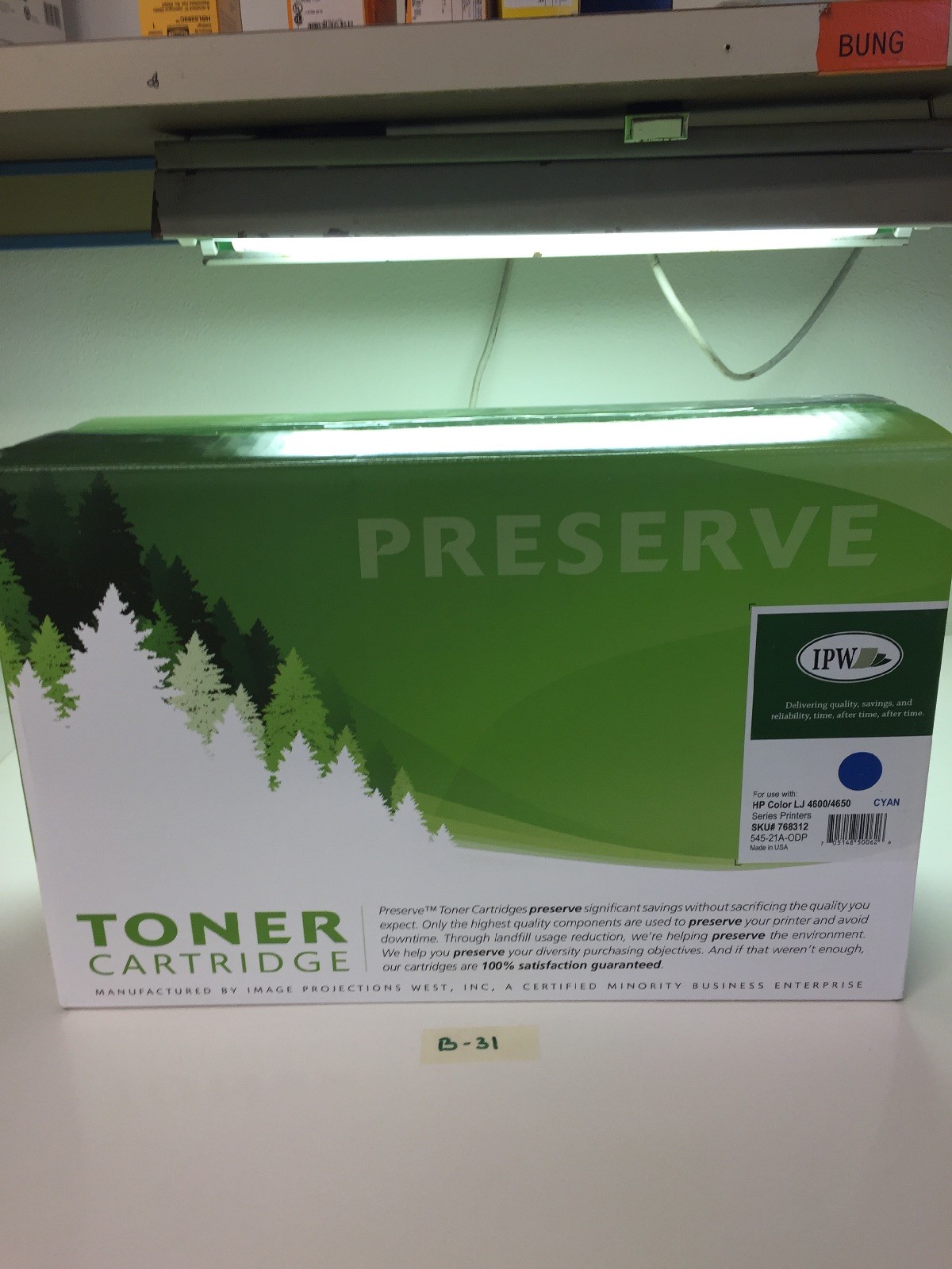 IPW Preserve Ink Toner Cartridge HP Sealed Cyan Blue Color SKU 768312 4600/4650