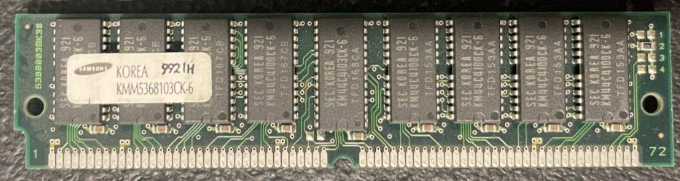 Samsung KMM5368103CK-6 32MB 8x36-60 SIMM EDO Memory Module
