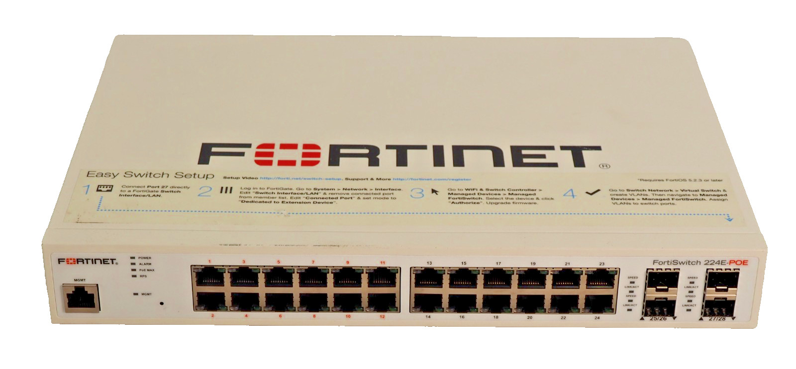 Fortinet FortiSwitch 224E-POE 24-Port PoE Ethernet Switch FS-224E-POE