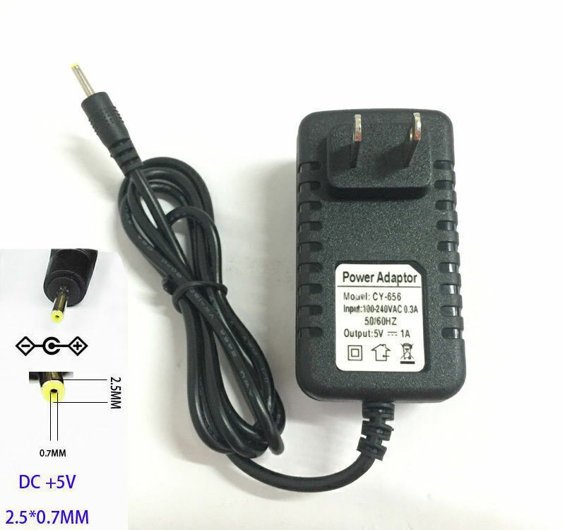 2025 US Plug AC/DC DC5V 1A Wall Power Adapter Charger DC 2.5mm*0.7mm AC100-240V