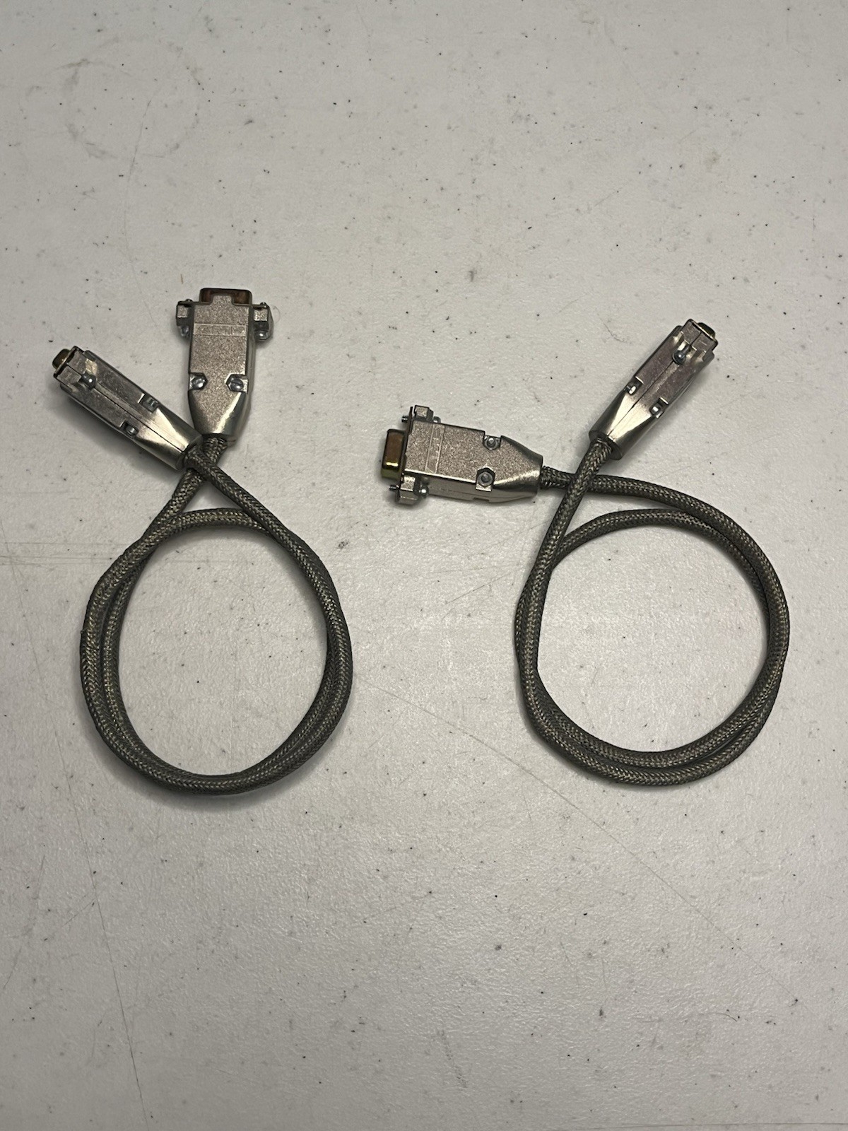 AMP DB9 Serial Cable Pair (1)Male to Female & (1)Female to Female Shielded RS232
