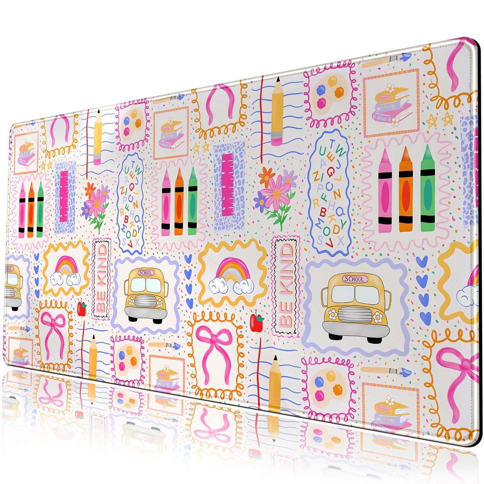 Pink Cute Desk Mat 31.5''X15.7'' Teacher Desk Pad Large Pad Teacher Appreciat...