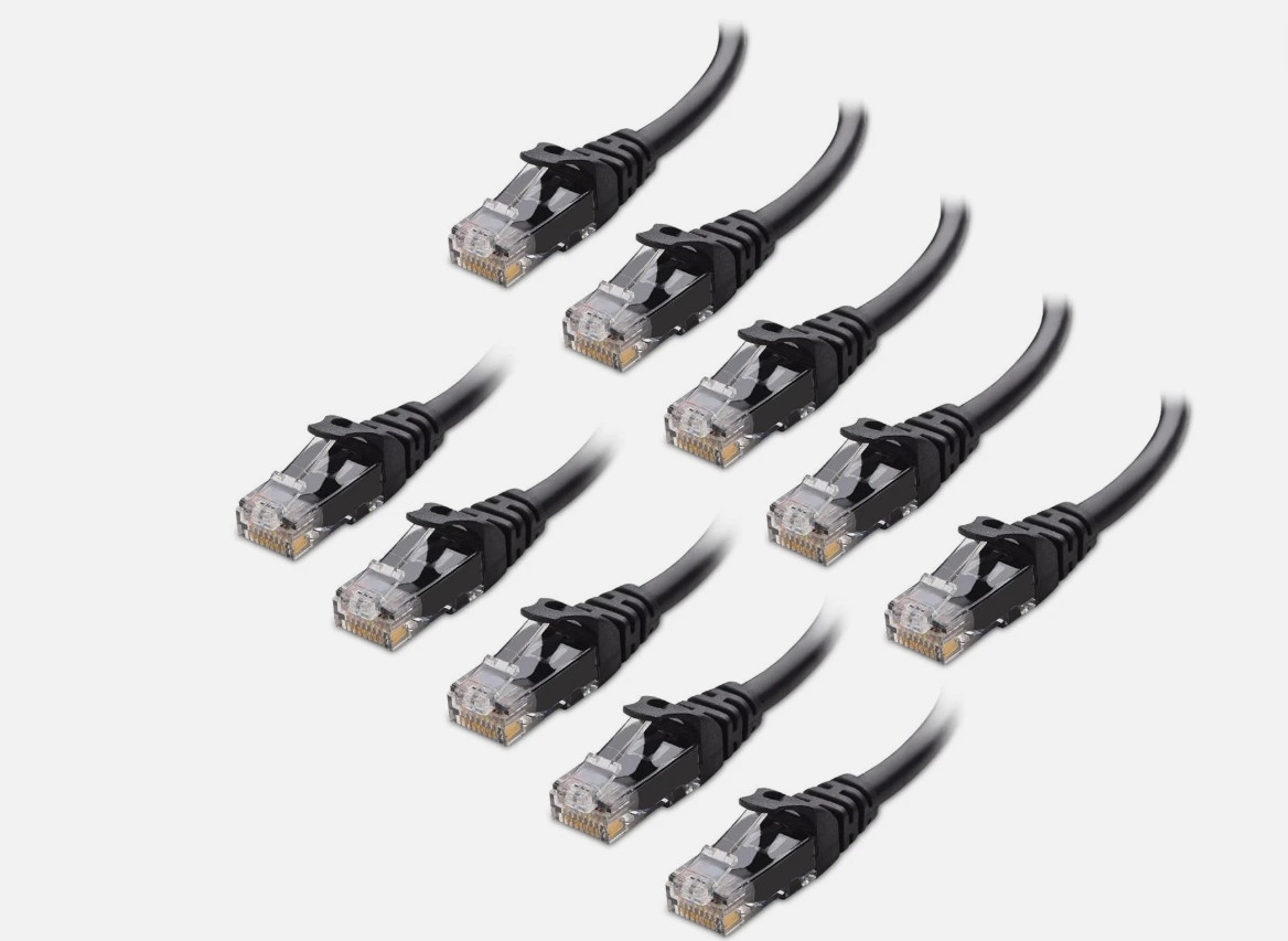 Cable Matters Cat6 Ethernet Patch Cables – 10 ft – Black (10 Pack) – New