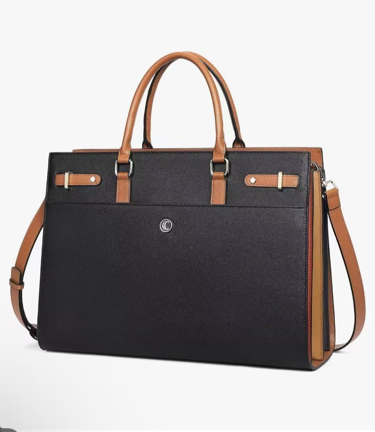 CLUCI Briefcase for Women Leather Laptop 15.6 Inch Business Ladies Work Computer