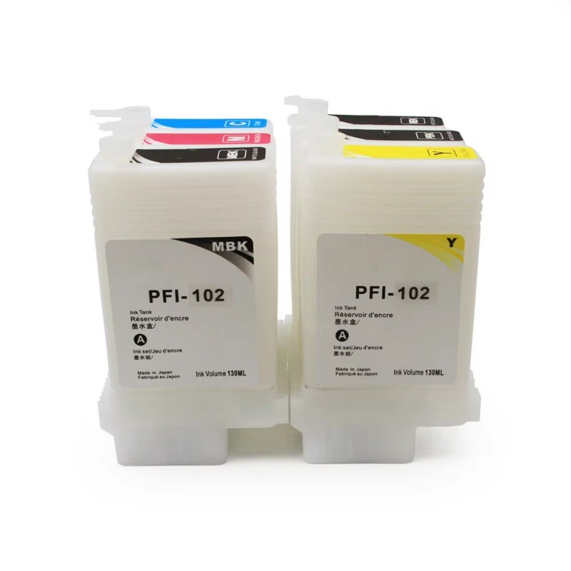 6*130ML/PC PFI-102 Empty Ink Cartridge For Canon IPF 605 iPF 650 655 750 755 760