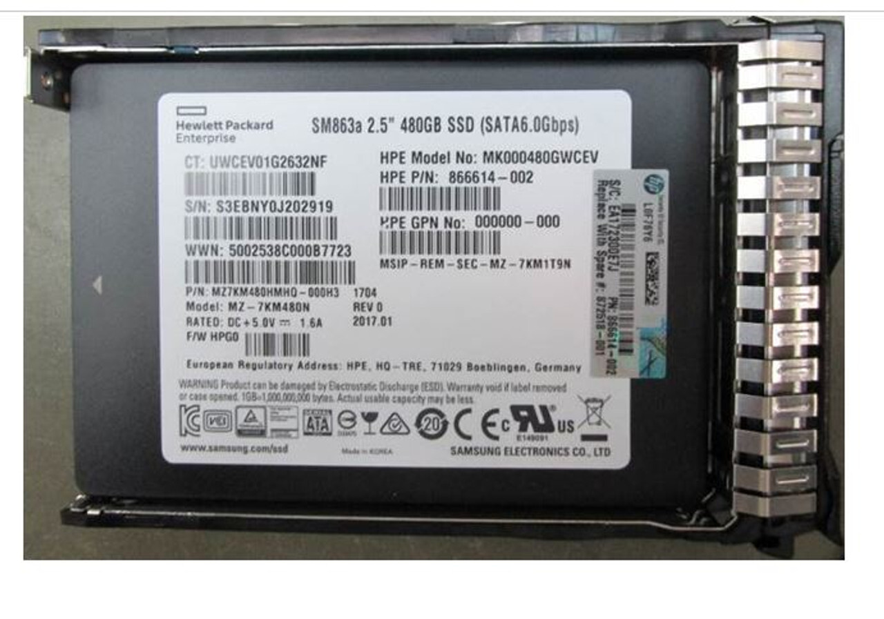 872344-B21 HP G8-G10 480-GB 2.5 SATA 6G MU SSD