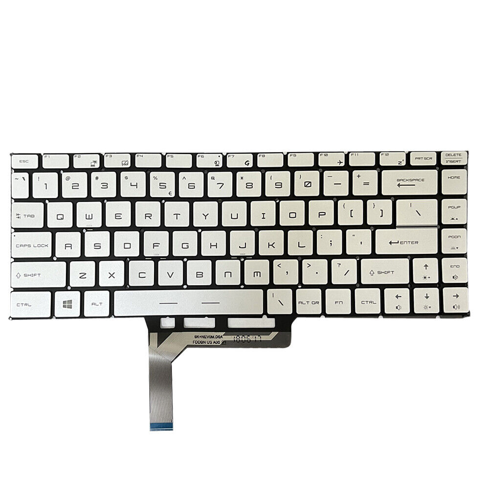 US silver Keyboard Backlit For MSI GS65 Stealth 8SE 8SF 8SG NSK-FDABN_800