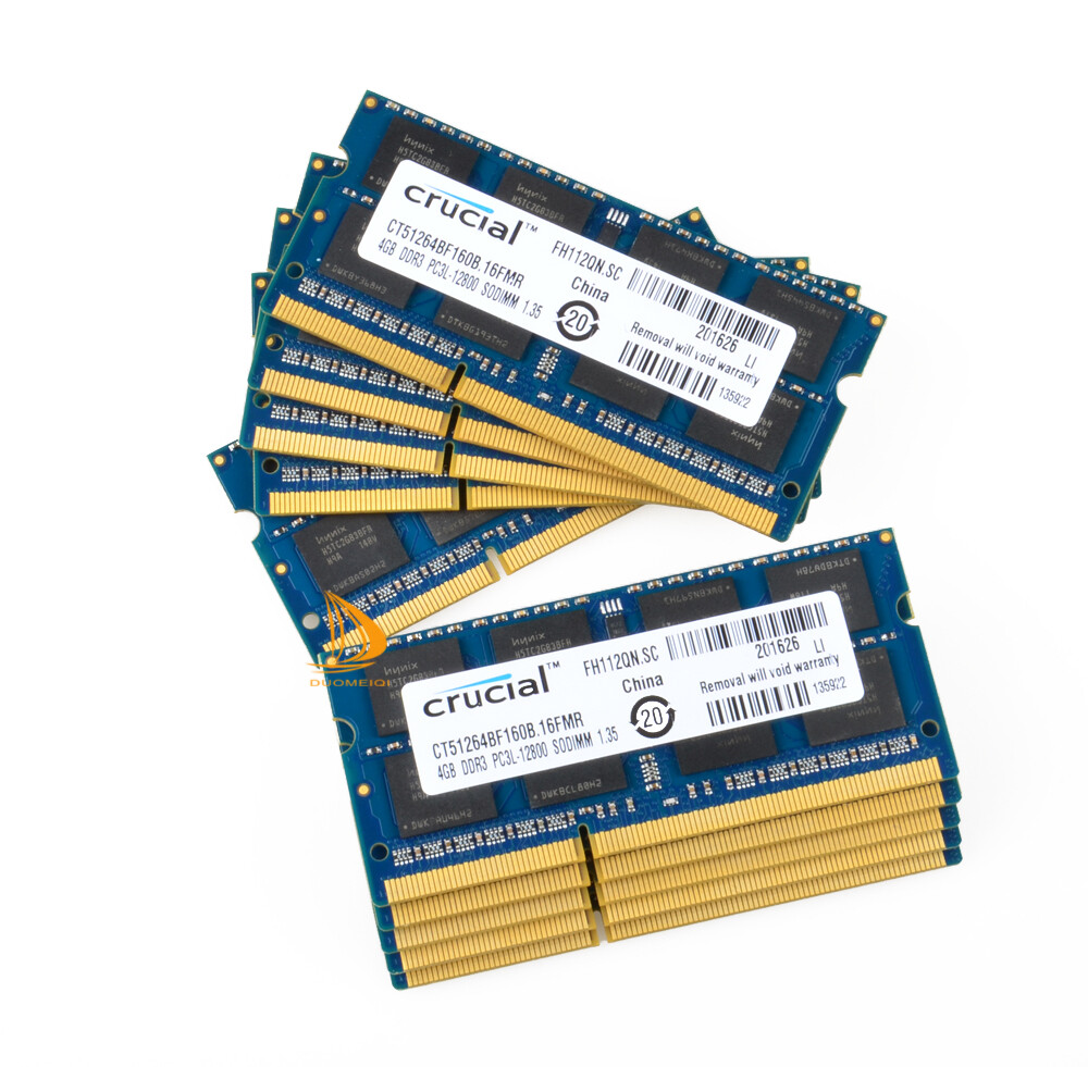 10X Laptop SODIMM RAM Crucial 4GB Memory 2RX8 PC3L-12800 DDR3 1600Mhz 1.35V CL11