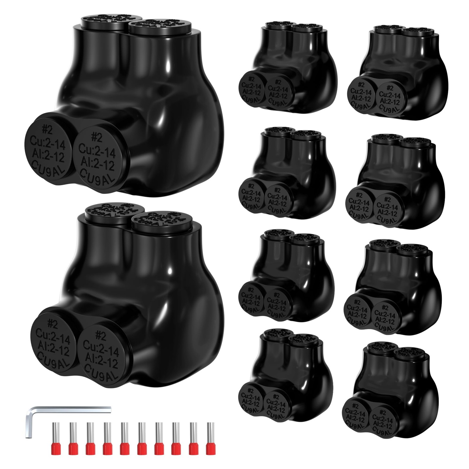 Joinfworld 2 Port Insulated Multi Tap Connector 2-14 AWG, AWG(10pcs)