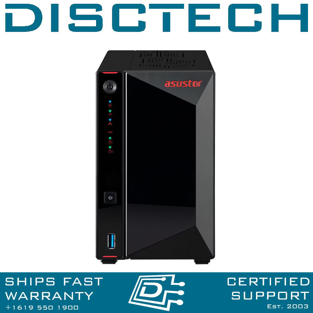 Asustor 24TB Nimbustor 2 Gen 2 AS5402T 2-bay SATA NVMe NAS Storage System