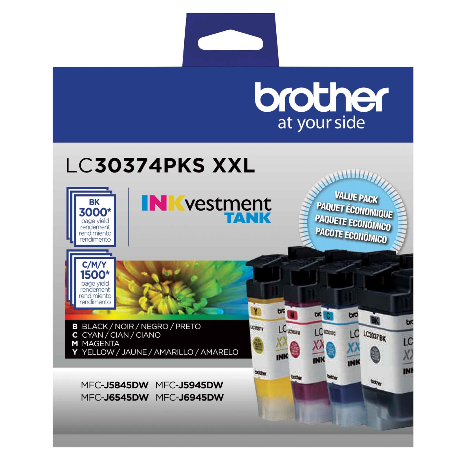 Genuine LC30374PKS, 4-Pack Super High-Yield INKvestment Tank Ink Cartridges, ...