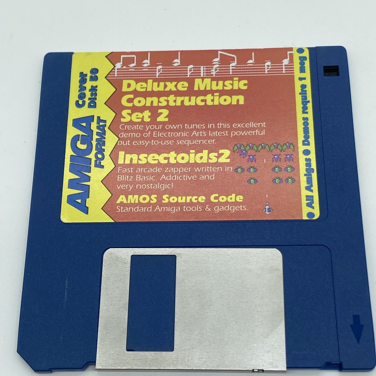 Amiga Coverdisk 50, Deluxe Music Construction Set 2 Insectoids 2 Floppy untestd