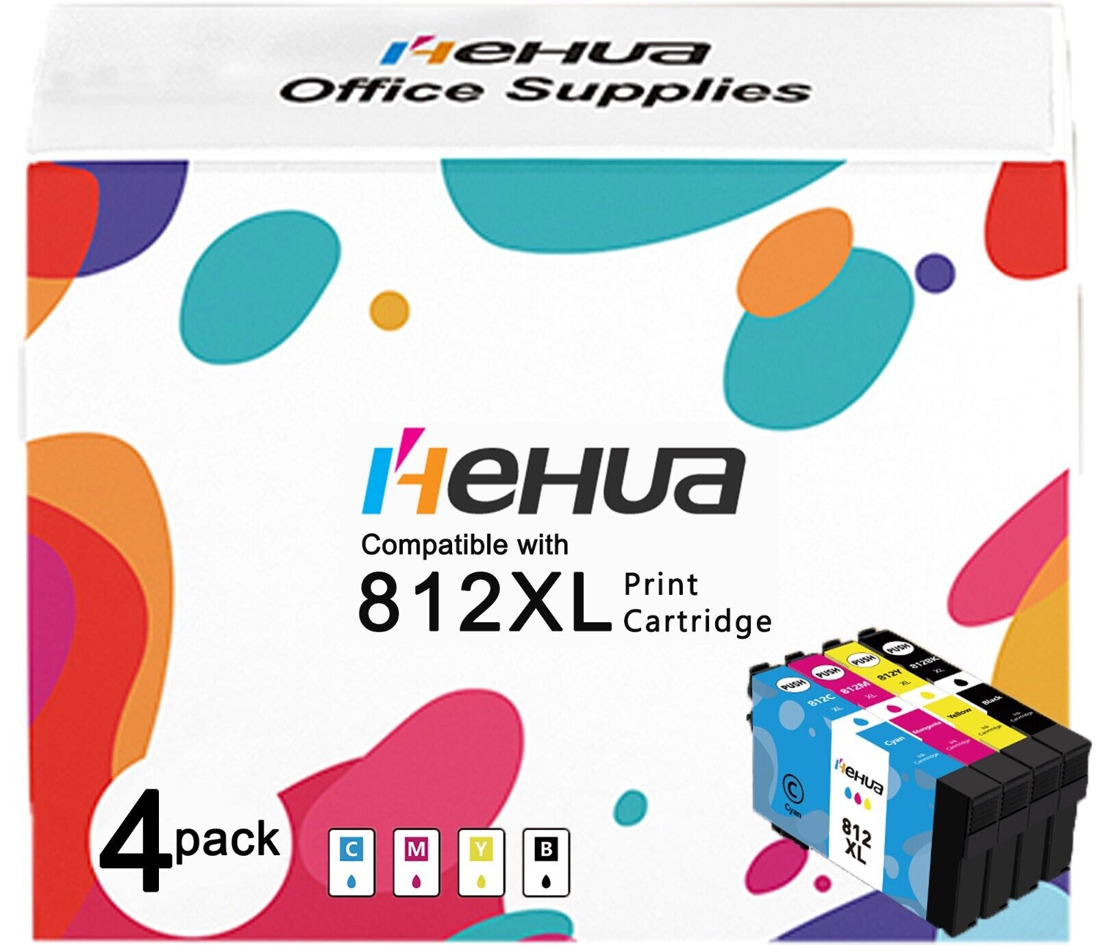 812XL Ink Cartridges Replacement for Epson work with WF7310 WF-7820 WF-7840