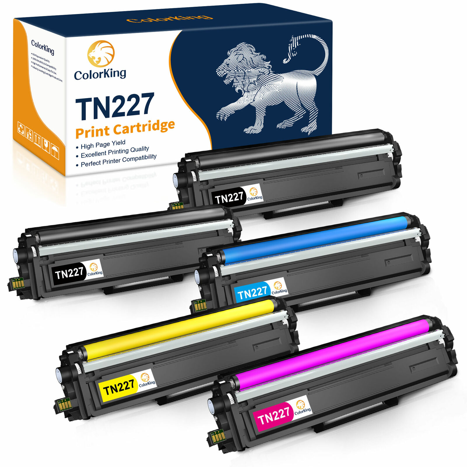 5X TN227 TN-227BK Toner Compatible for Brother MFC-L3710CW HL-L3270CDW L3290CDW