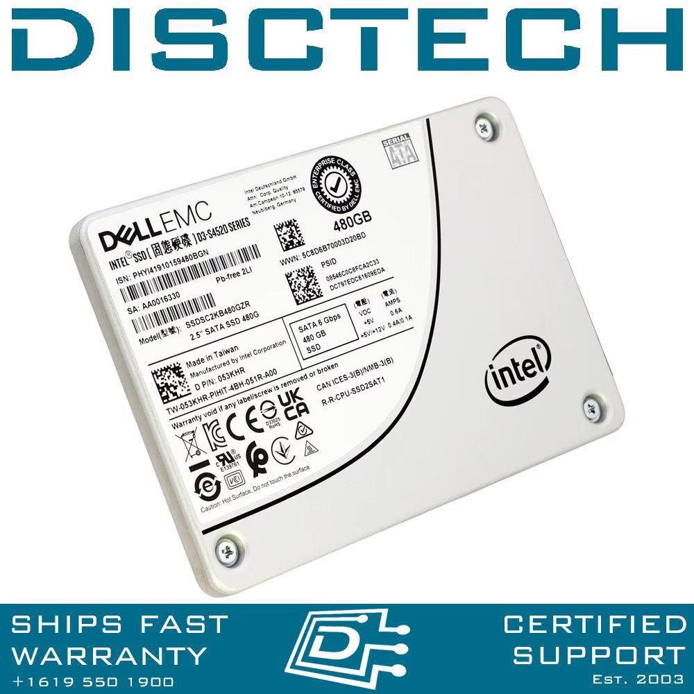 Dell EMC GX439 / Intel SSDSC2KB480GZR 480GB 2.5" 6Gbps S4520 Read Intensive SSD