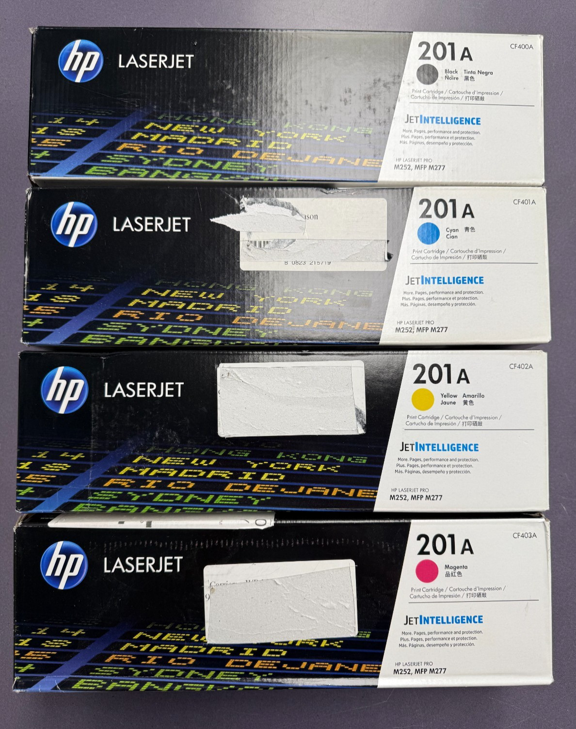HP 201A 4-Pack Original LaserJet Toner Cartridges, Black Cyan Yellow Magenta NEW
