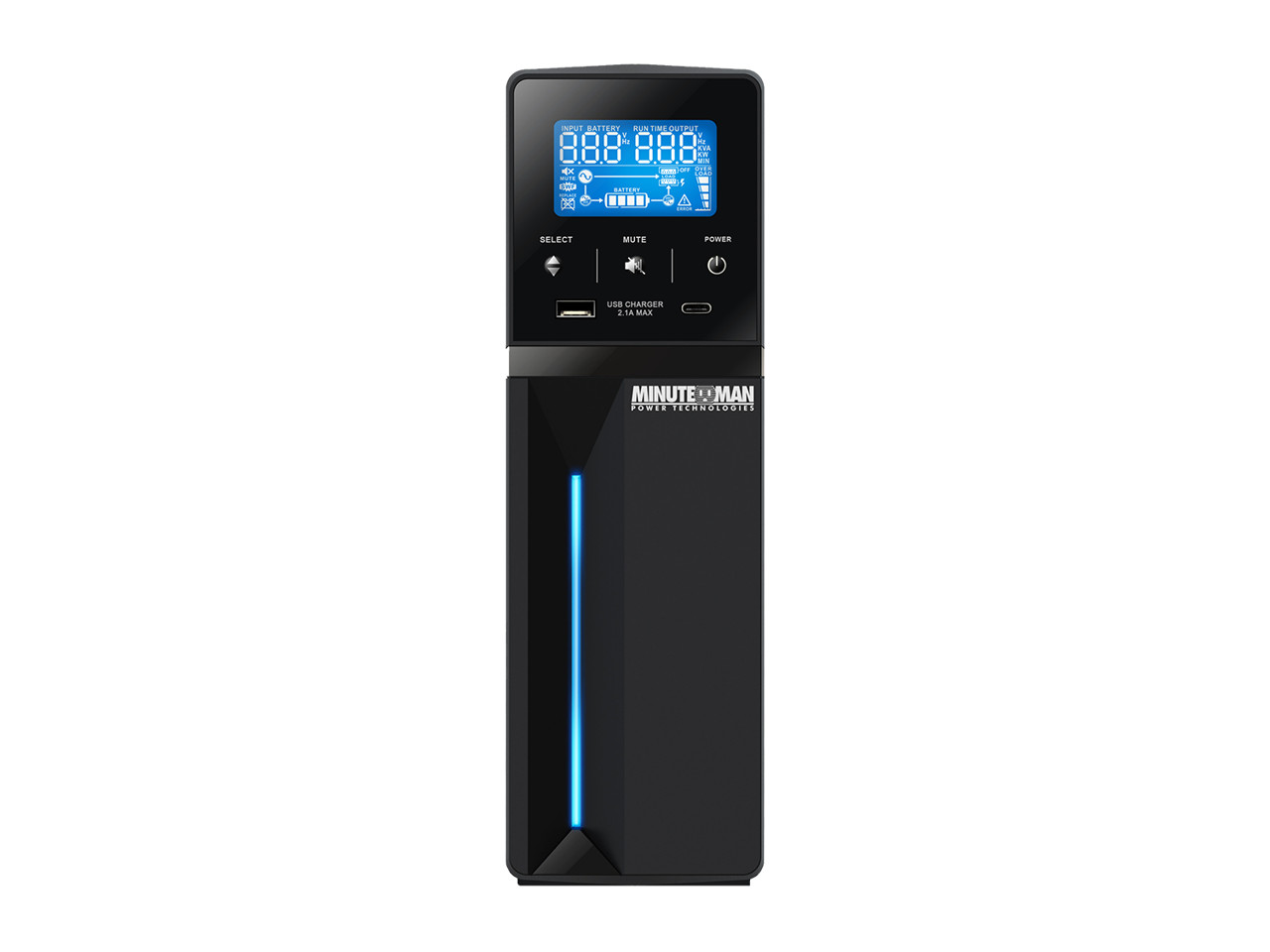 Minuteman ETR1350LGU 1350VA/810 Watts, 120 VAC, (5) NEMA 5-15 On-battery recepta