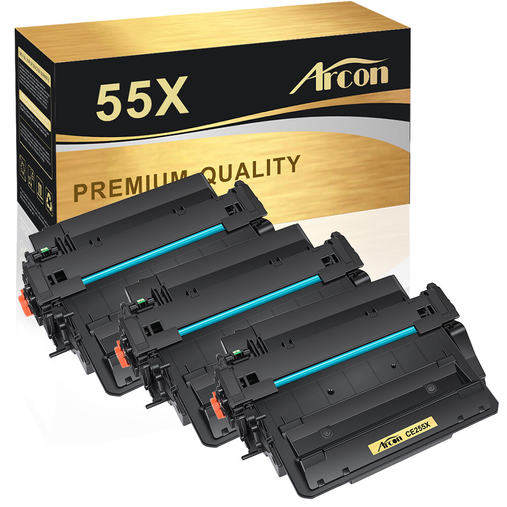 3PK CE255X 55X HY Toner Cartridge for HP LaserJet P3015 P3015d P3015dn P3015n