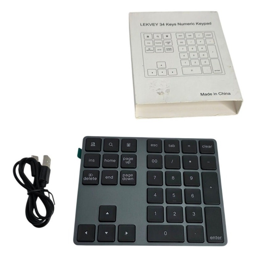 Lekvey Bluetooth Number Pad Wireless Numeric Keypad 34 Key Rechargeable