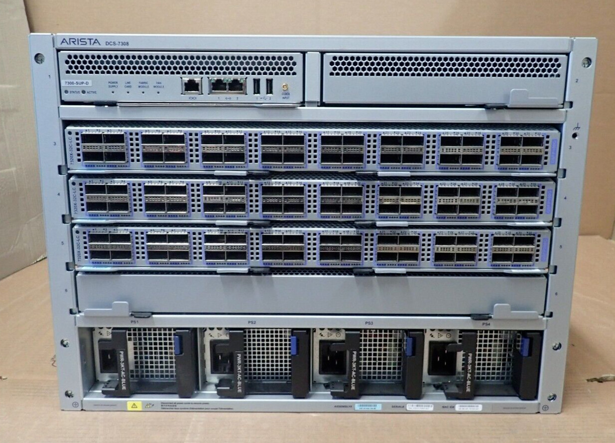 Arista DCS-7304 Switch 96 x 100GbE QSFP100 ports 3 x 7320X-32C-LC