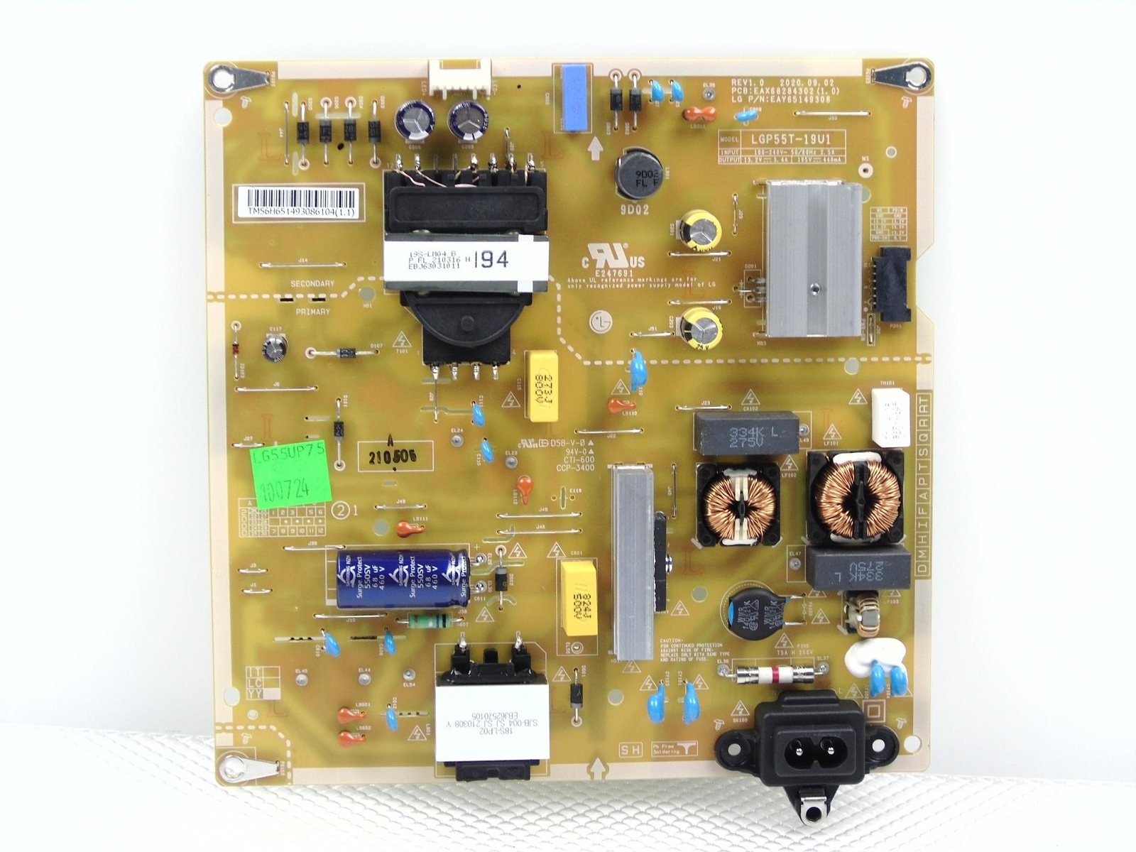 LG 55UP7560AUD 55" 4K UHD Smart TV Power Supply - EAX68284302(1.0) / LGP55T-19U1