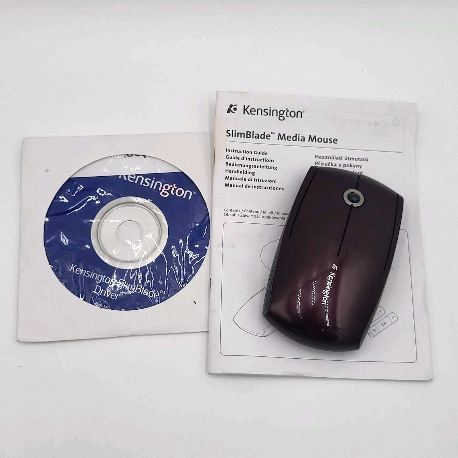 Kensington Slimblade Media Wireless Laser Mouse K72282 w/ Receiver Tested Works
