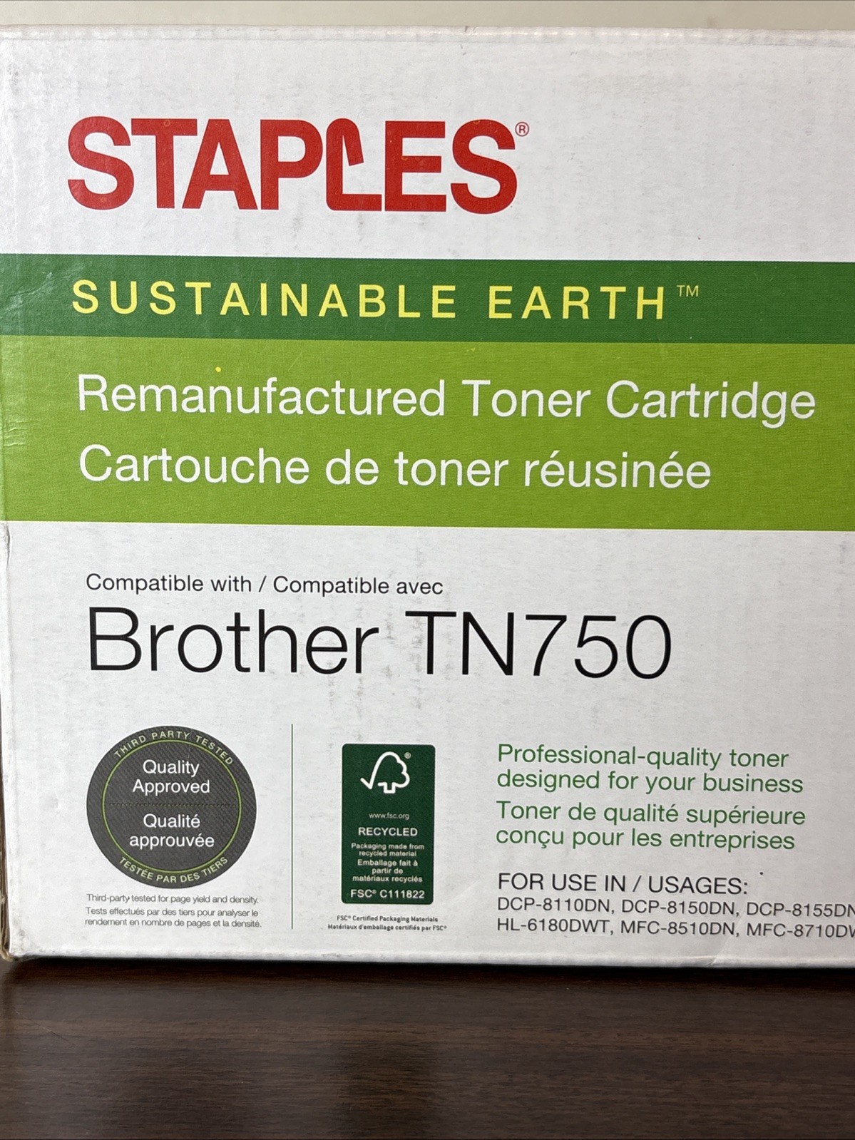 Staples Sustainable Earth Toner Cartridge Brother TN750 Black SEBTN750R